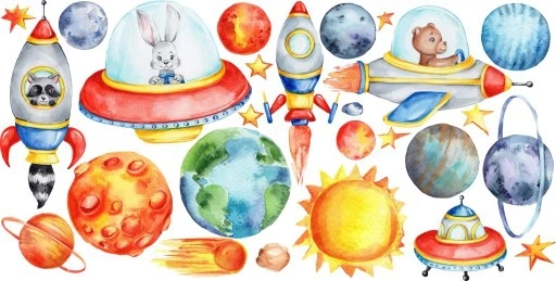 Naklejki na ścianę pokój dziecka kosmos