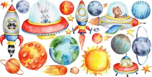 Naklejki na ścianę pokój dziecka kosmos