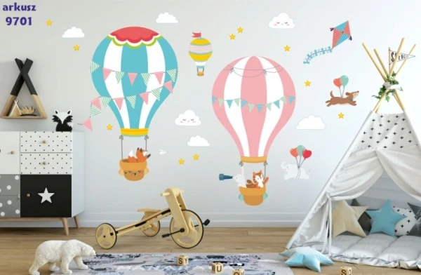 Naklejki dla dzieci na ścianę balony zwierzątka  patihome.pl