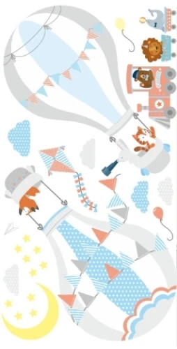 Naklejki  dla dzieci na ścianę  balony zwierzątka