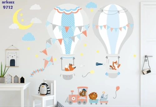 Naklejki  dla dzieci na ścianę  balony zwierzątka