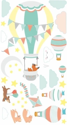 Naklejki dla dzieci na ścianę  balony zwierzątka