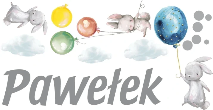 Naklejka na ścianę z imieniem naklejki kolorowe balony