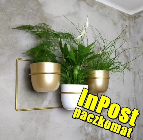 metalowy kwietnik dawalia  złoty