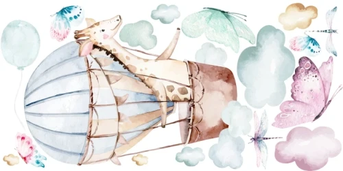 Naklejki dla dzieci na ścianę balon, motyle