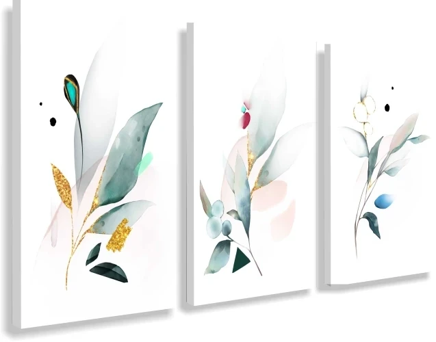 Obraz na płótnie canvas tryptyk  liście