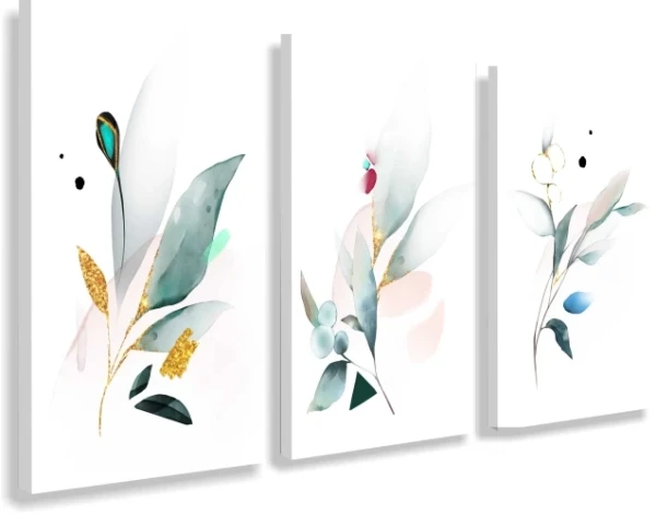 Obraz na płótnie canvas tryptyk  liście
