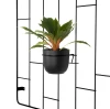 Kwietnik ścienny krata metalowy Hedera loft czarny + obręcze