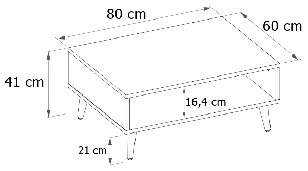 Stolik kawowy biały 80x60x40