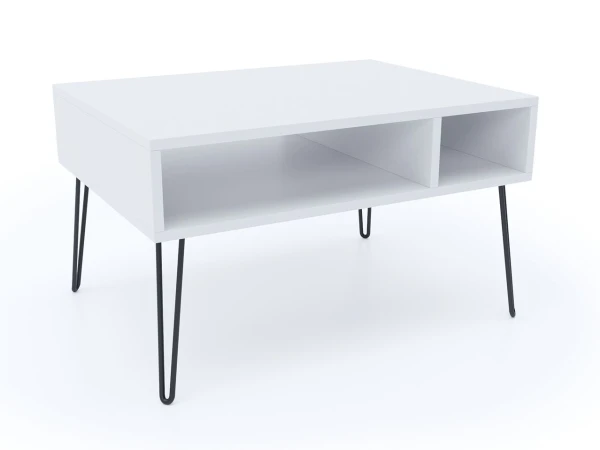 Stolik kawowy  biały 80x60 metalowe nogi