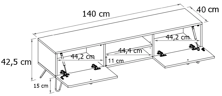Szafka RTV biała 140 cm