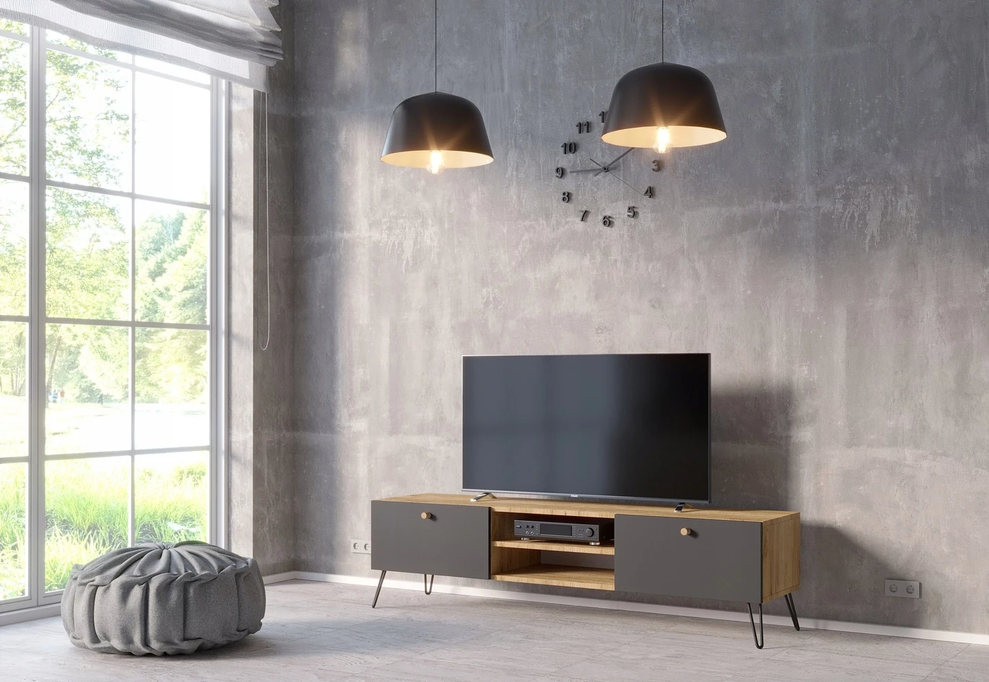 Szafka RTV dąb czarny