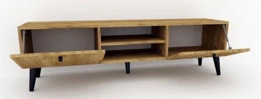 Szafka RTV dąb 180 na drewnianych nóżkach