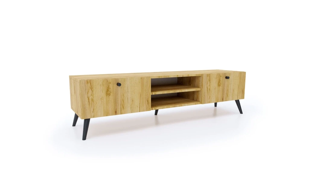 Szafka RTV dąb 180 na drewnianych nóżkach