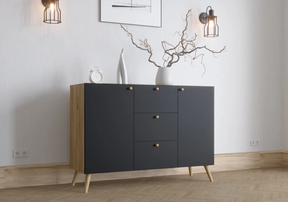 Komoda z szufladami drewniane nogi