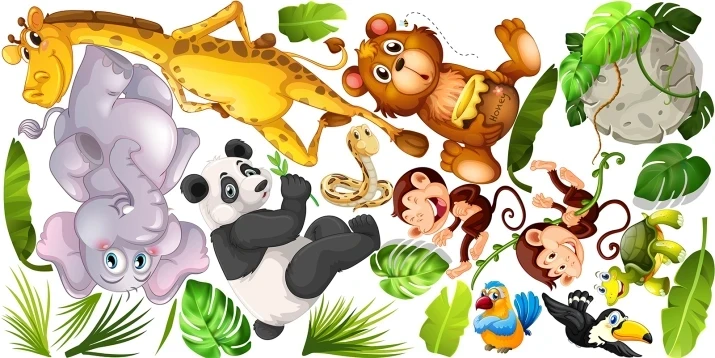 Naklejki na ścianę do pokoju dziecka  zwierzęta safari