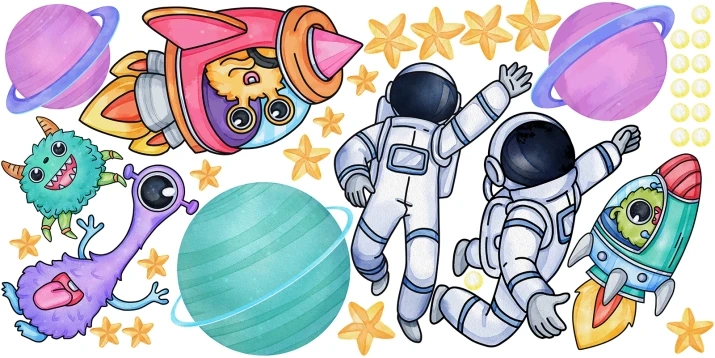 Naklejki na ścianę do pokoju dziecka kosmos