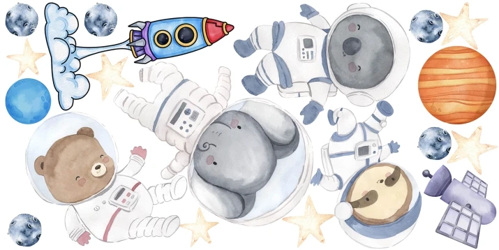 Naklejki na ścianę do pokoju dziecka kosmos