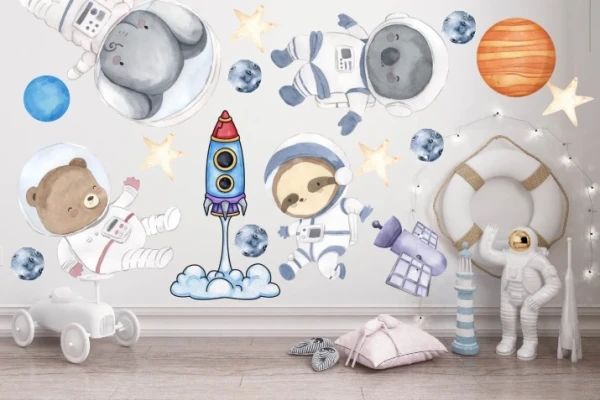 Naklejki na ścianę do pokoju dziecka kosmos