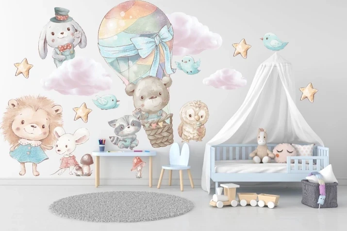 Naklejki na ścianę do pokoju dziecka balon zwierzęta