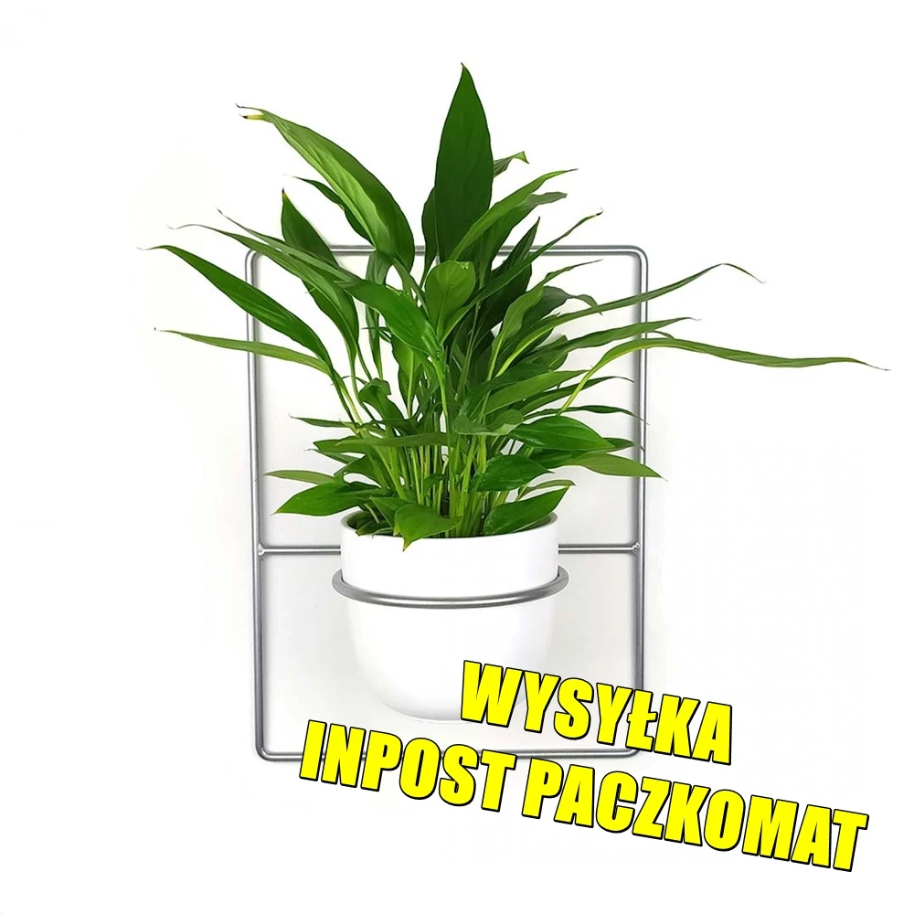 Kwietnik wiszący ścienny metalowy Pilea Loft srebrny