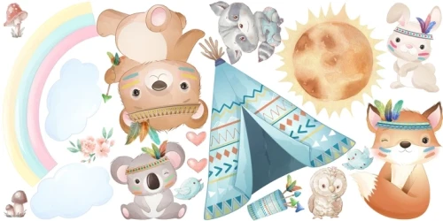 Naklejki dla dzieci na ścianę naklejka zwierzęta