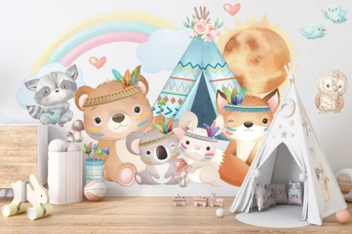 Naklejki dla dzieci na ścianę naklejka zwierzęta
