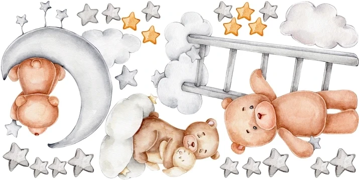 Naklejki naklejka dla dzieci na ścianę zwierzątka miś