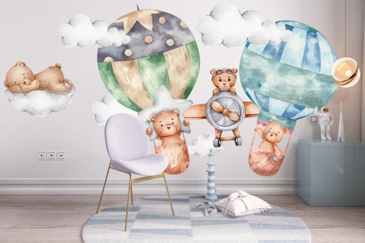 Naklejki naklejka dla dzieci na ścianę miś  balon