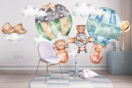 Naklejki naklejka dla dzieci na ścianę miś  balon