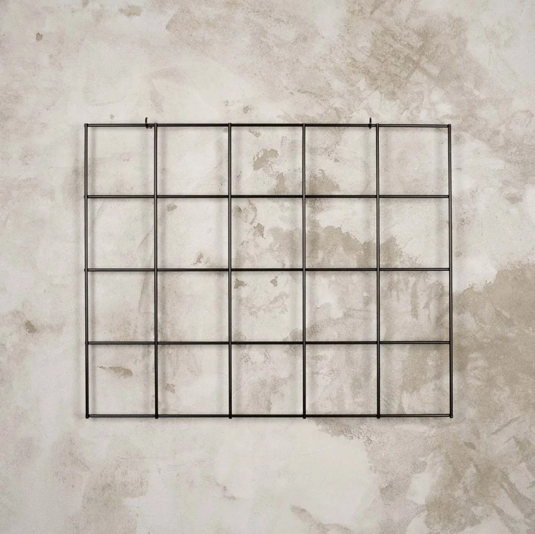 Kwietnik wiszący ścienny czarny Hedera3 krata + obręcze