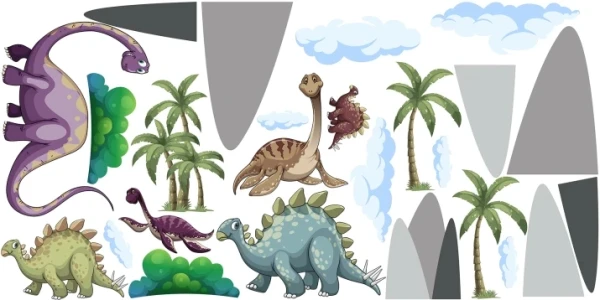 Naklejki na ścianę  naklejka dla dzieci dinozaury
