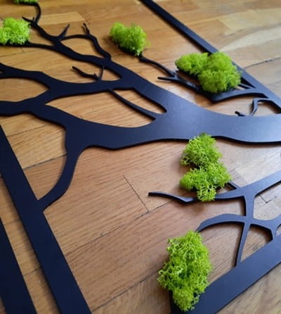 Drzewko ramka z chrobotkiem ażurowa dekoracja