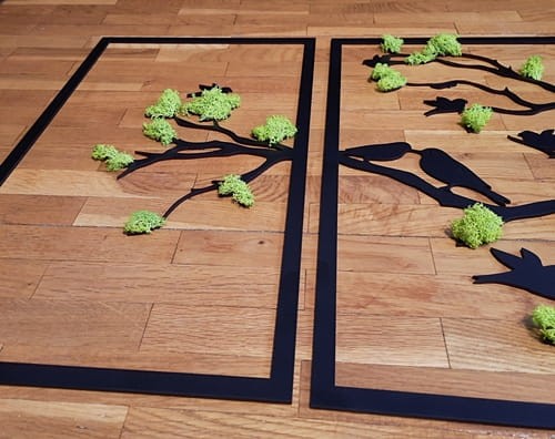 Drzewko ramka z chrobotkiem ażurowa dekoracja