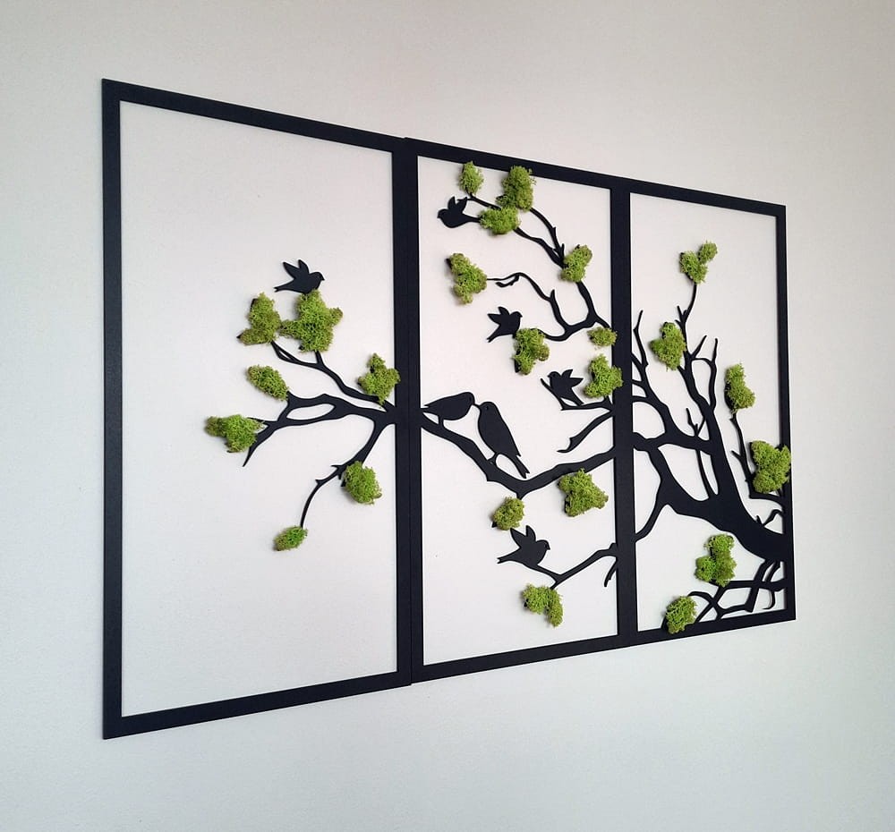 Drzewko ramka z chrobotkiem ażurowa dekoracja