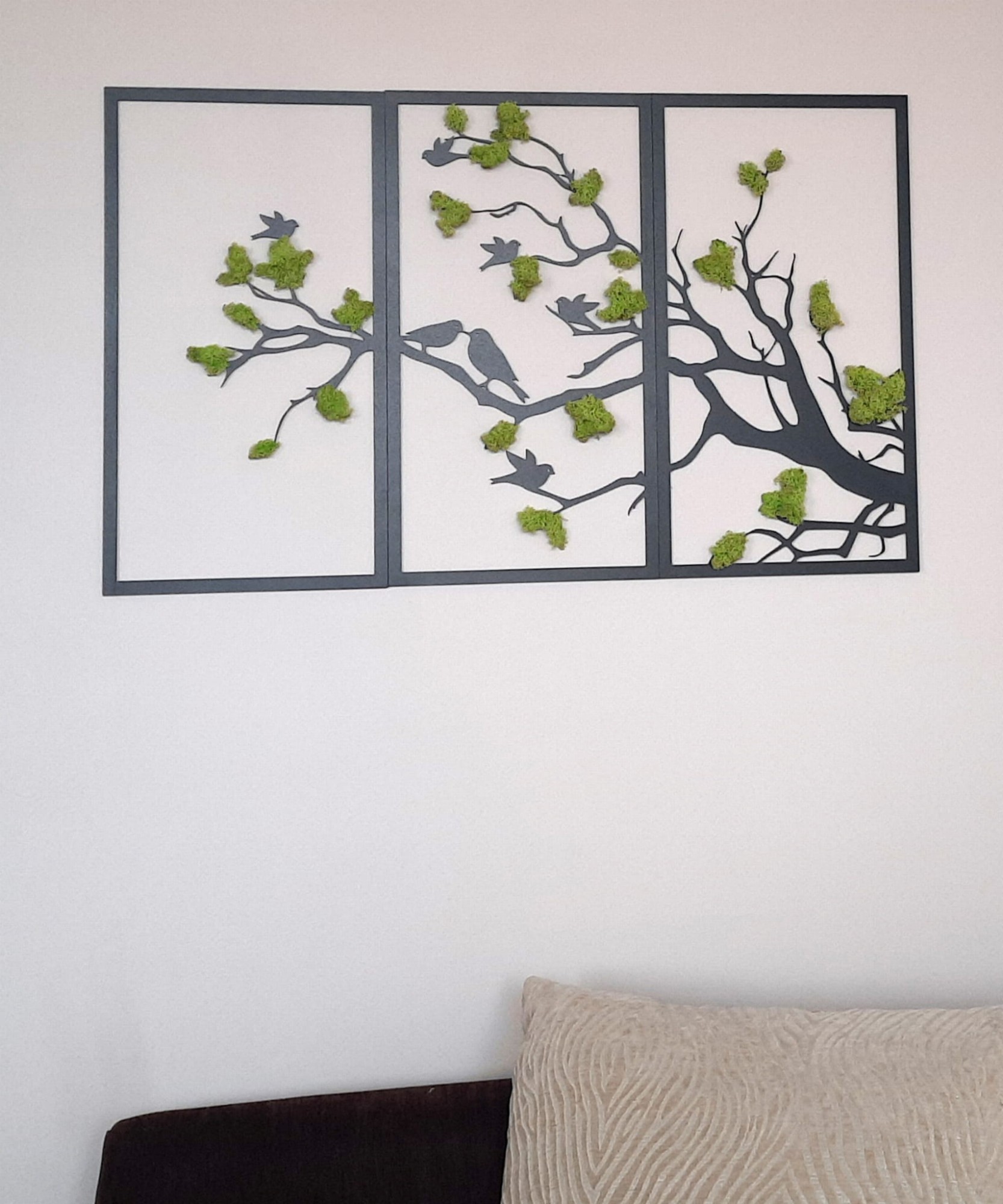 Drzewko ramka z chrobotkiem ażurowa dekoracja