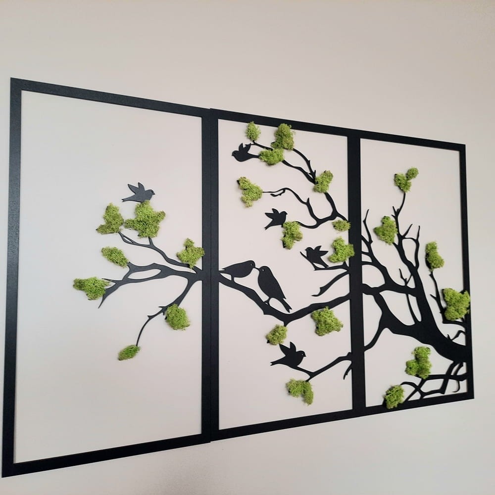 Drzewko ramka z chrobotkiem ażurowa dekoracja