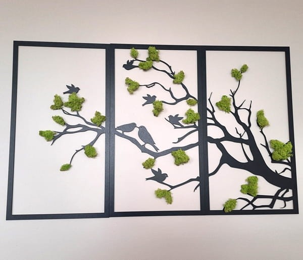 Drzewko ramka z chrobotkiem ażurowa dekoracja