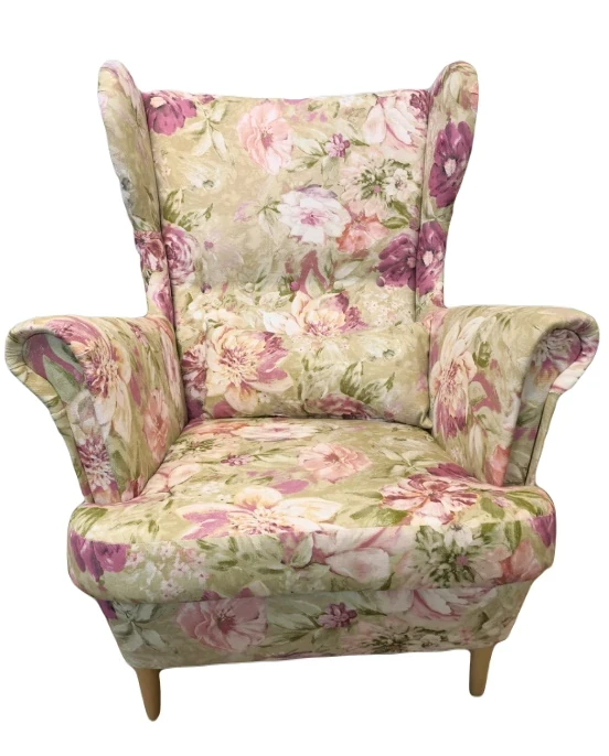 Fotel uszak KOLORY kwiaty