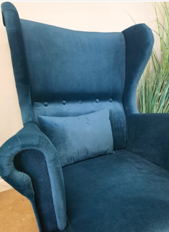 Fotel uszak turkusowy