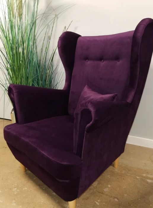 Fotel uszak fioletowy
