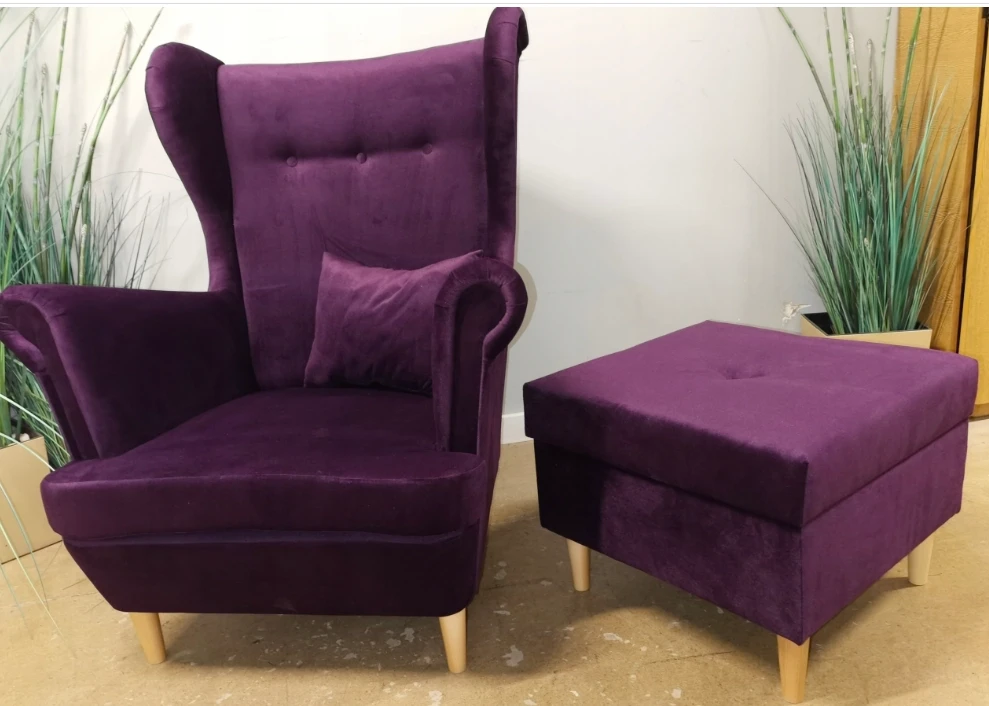 Fotel-uszak-fioletowy -otwierany-podnóżek