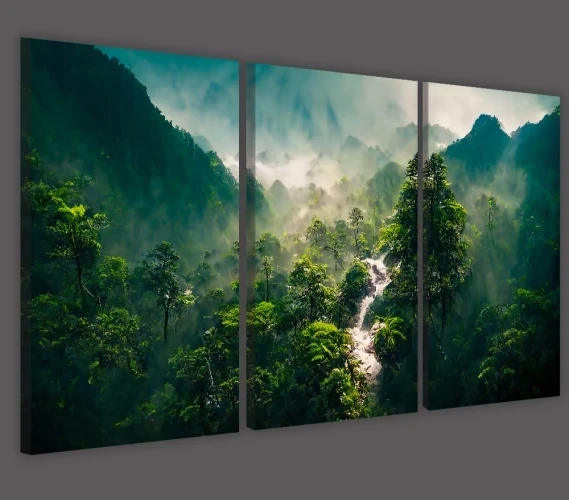 Obraz-na-plotnie-las-góry