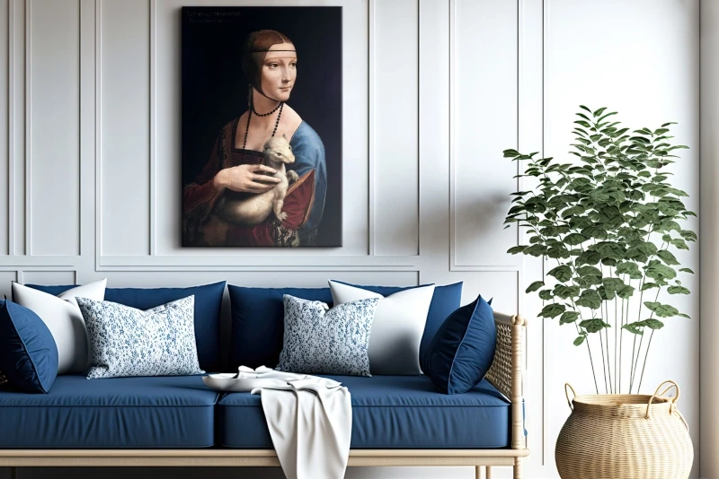 Obraz Reprodukcja Portretu Dama z łasiczką Leonardo da Vinci