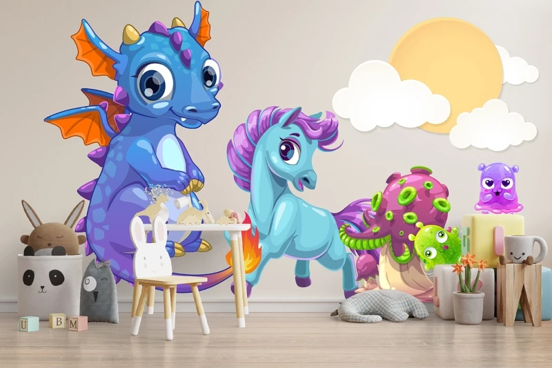 Naklejki na ścianę  naklejka Pony Dinozaury
