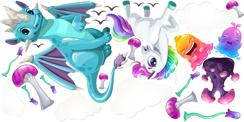 Naklejki na ścianę  naklejka zwierzęta smoki Pony