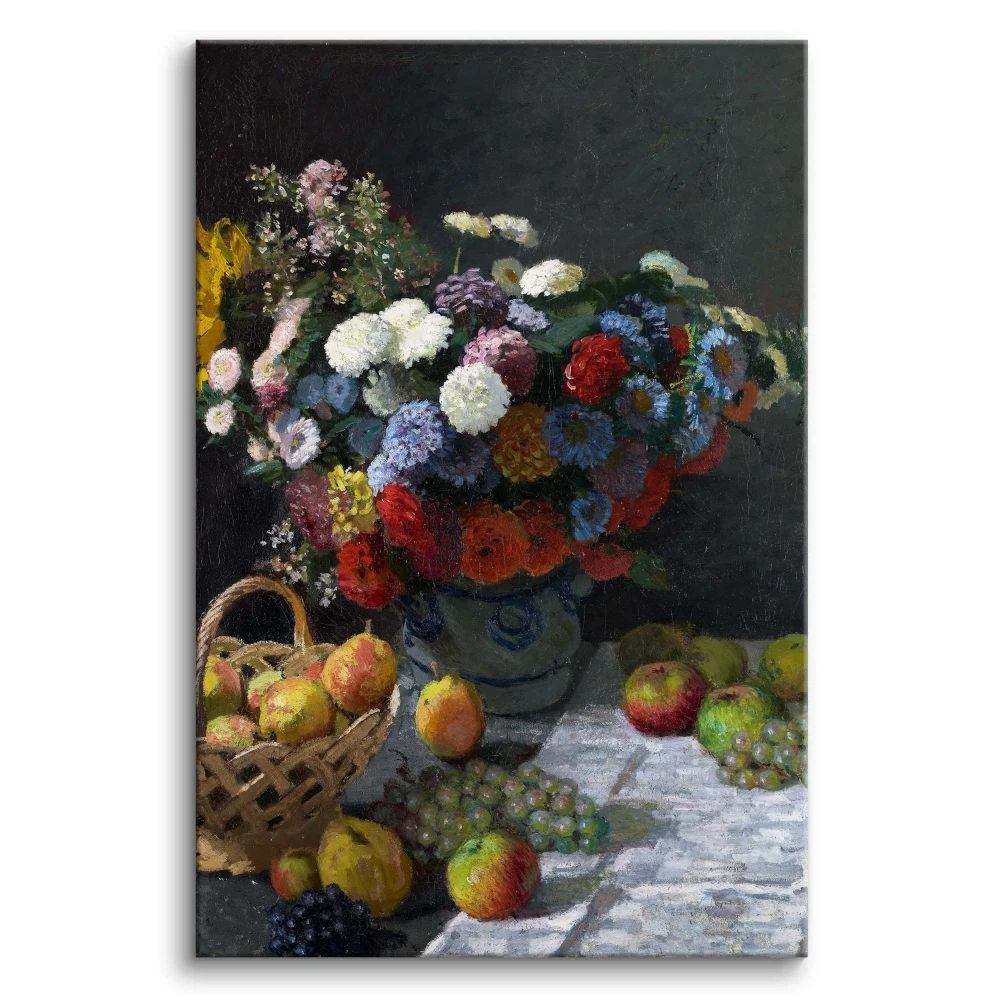 Obraz Martwa natura z kwiatami i owocami - reprodukcja Claude Monet