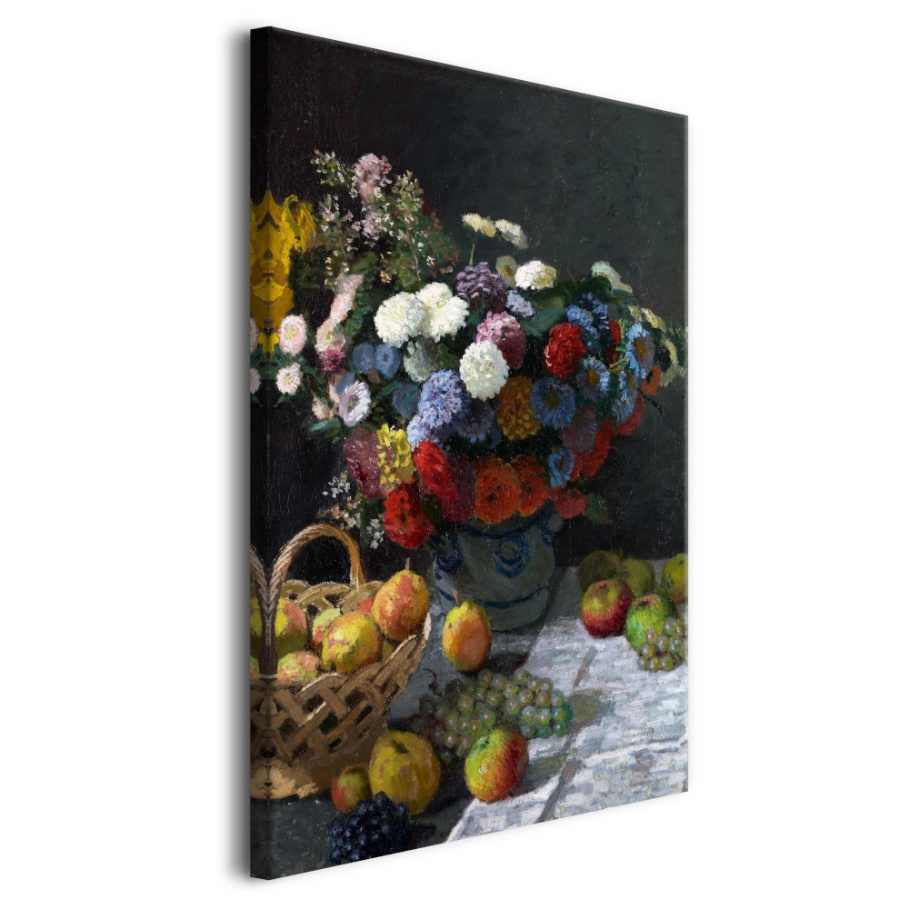 Obraz Martwa natura z kwiatami i owocami - reprodukcja Claude Monet