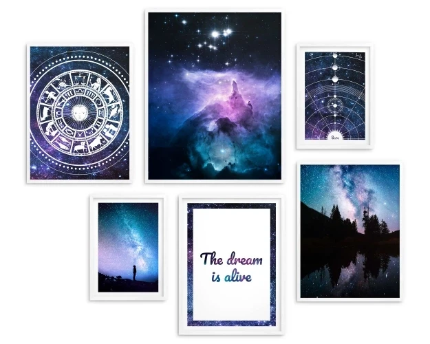 Zestaw plakatów 6 szt plakaty kosmos