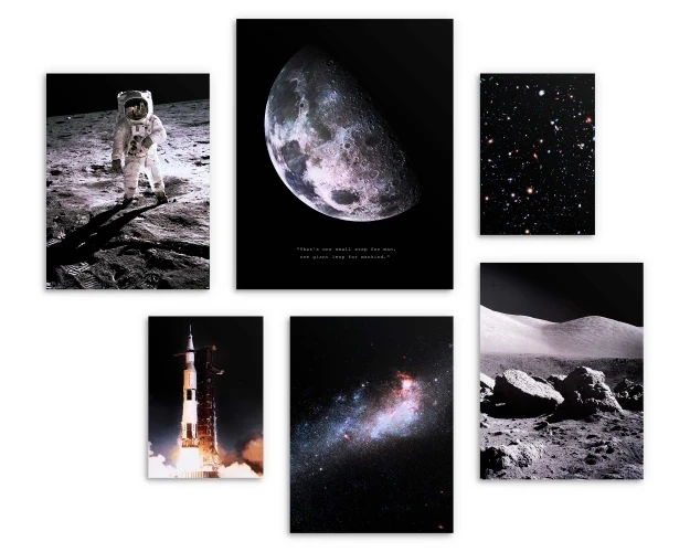 Zestaw plakatów 6 szt plakaty kosmos, planety